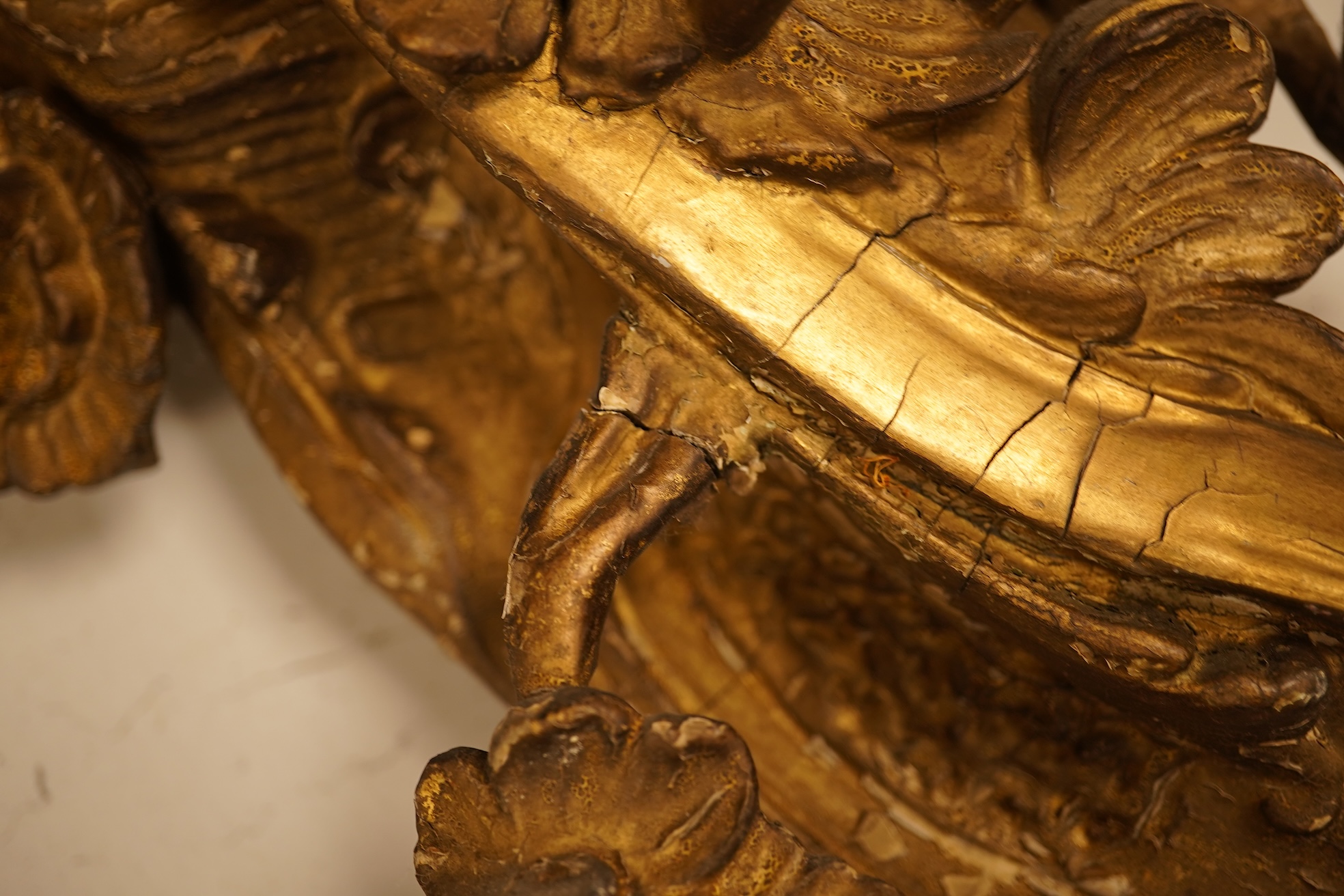 A Rococo style gilt wall bracket, 43cm high
